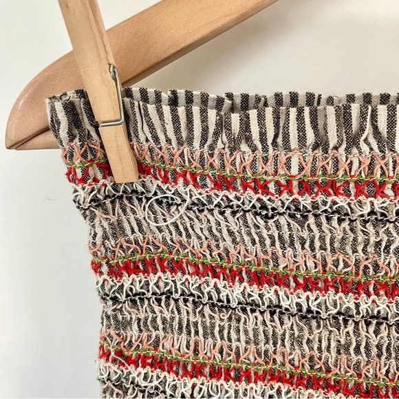 American Eagle Sleeveless Linen/Cotton Blend Embroidered Romper - Picture 4 of 6